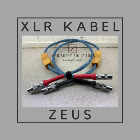XLR Kabel ZEUS, Anzahl: 1 Paar, Serien-Nr. 1810916/17, Farbe: Denim, Farbe Kaskade: Ahorn, Länge: 1,00m, Aktionspreis: 1.783,20 € 